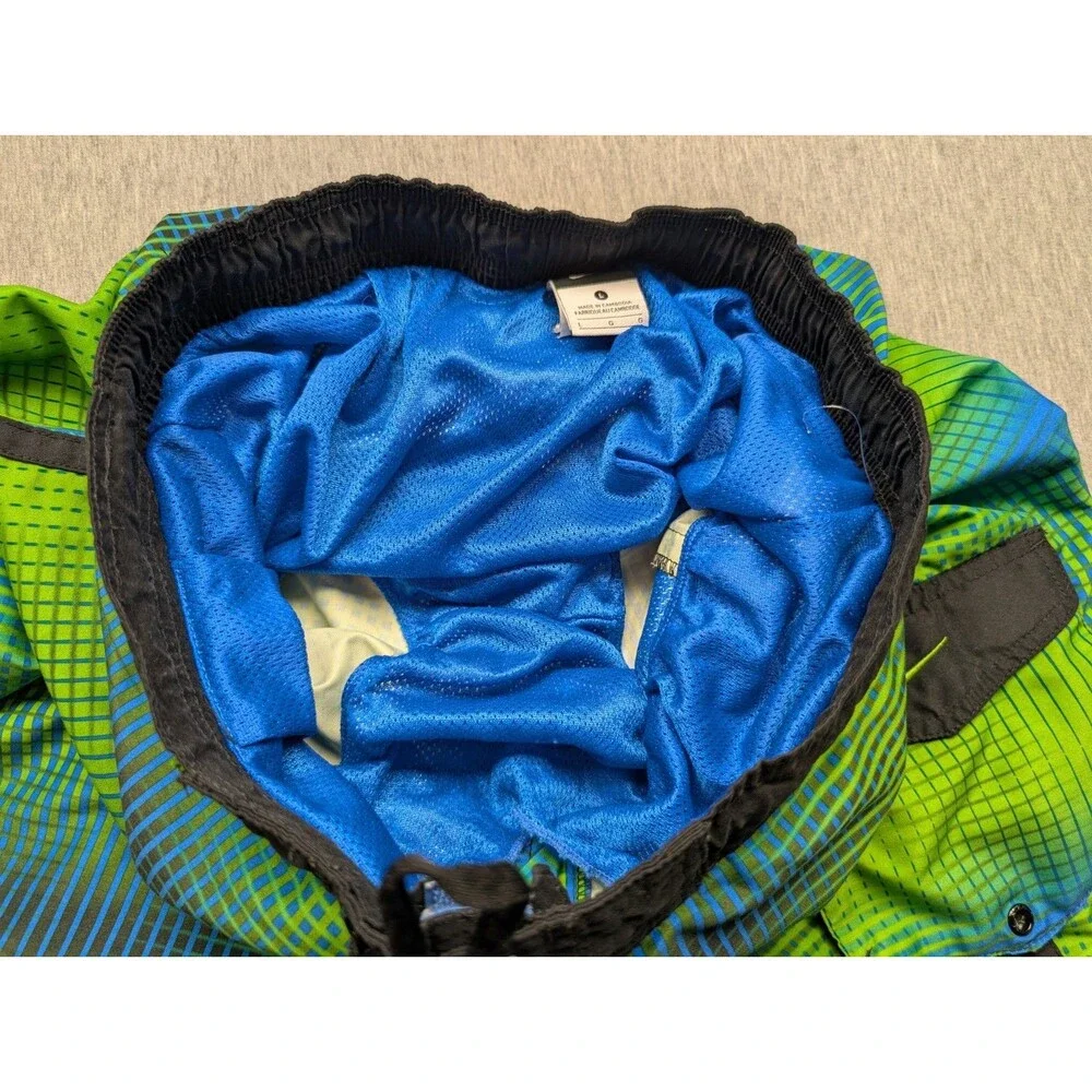 Nike Swim Trunks Mens L Green Blue Lightweight Lined Board Shorts  Cargo Pocket
